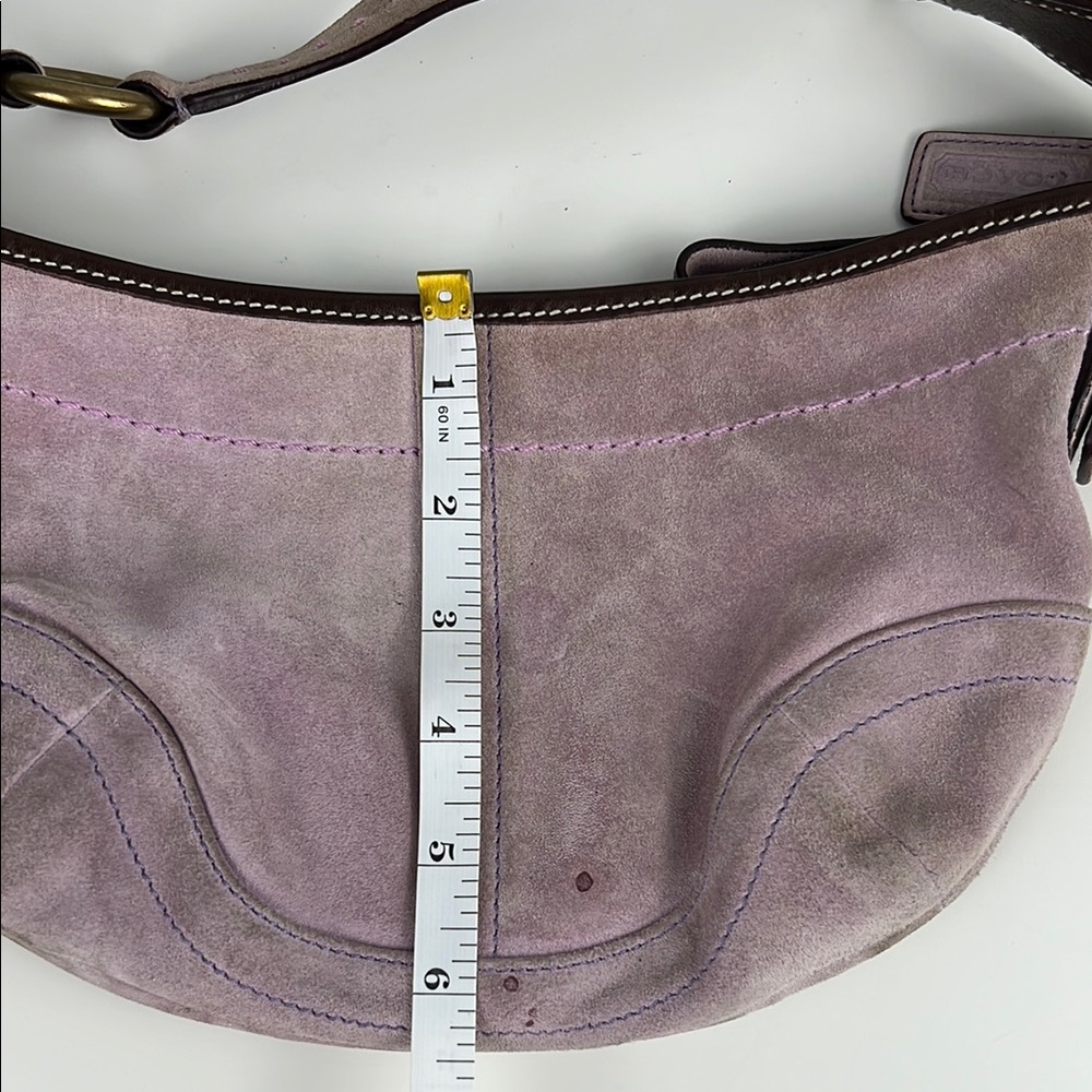 Coach Y2K Suede Pastel Lavender Pink Mini Small Hobo Shoulder Bag 9658 - Picture 16 of 16